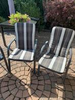 Tuinstoelen met kussens ( 4 stuks ), Ophalen of Verzenden, Gebruikt, Aluminium, Stapelbaar