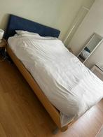 Bed twijfelaar, Huis en Inrichting, Slaapkamer | Bedden, Ophalen, Gebruikt, Bruin, 140 cm