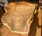 Unieke boomstam eettafel massief hout, metalen kruispoot, Huis en Inrichting, Tafels | Eettafels, Ophalen, 100 tot 150 cm, 200 cm of meer