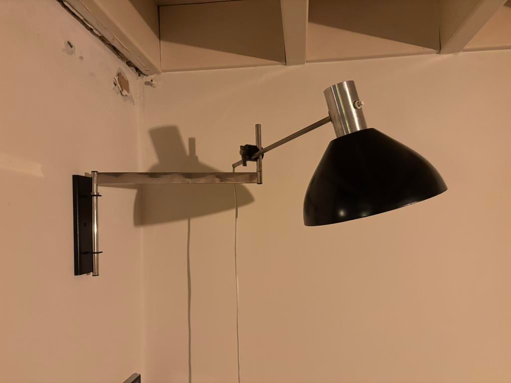 Vintage Herda scharnierlamp wandlamp design prachtig!, Huis en Inrichting, Lampen | Wandlampen, Ophalen of Verzenden, Zo goed als nieuw