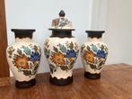 Flora Gouda plateel holland handwerk vazen set, Ophalen of Verzenden