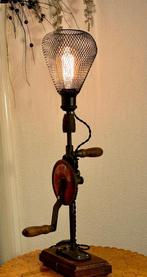 Tafellamp ”Borstboormachine”, Metaal, Gebruikt, Ophalen of Verzenden, 50 tot 75 cm