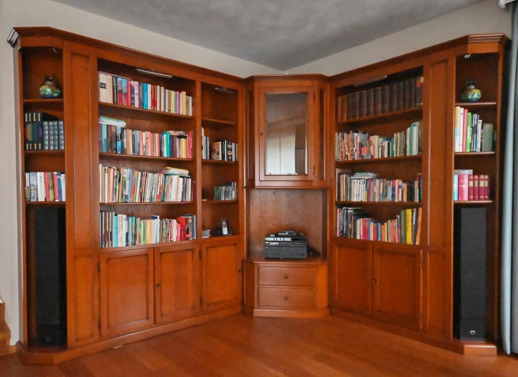 Hoekwand-boekenkast; opbergkasten; TV en Audio, Ophalen, 250 tot 300 cm, Gebruikt, 200 cm of meer