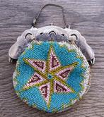 Jaar 1903 Zilveren Glaskralen Beursje Beurs Beugeltasje, Ophalen of Verzenden, Dames