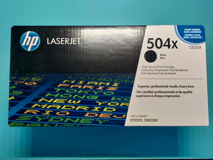 HP 504x CE250X Zwarte Cartridge - Nieuw & Origineel, Computers en Software, Printerbenodigdheden, Nieuw, Toner, Ophalen of Verzenden