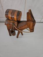 Houten Ezel met Vat - 17cm, Ophalen, Gebruikt, Hout, Dierenbeeld