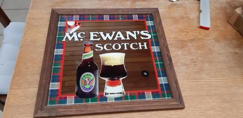 Houten kader met reclamespiegel Mc Ewans Scotch (bier), Verzamelen, Biermerken, Nieuw, Reclamebord, Plaat of Schild, Overige merken