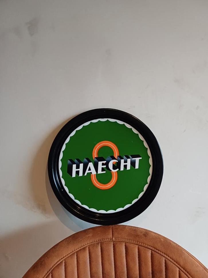 Emaille Reclamebord Haecht, Verzamelen, Merken en Reclamevoorwerpen, Gebruikt, Reclamebord, Ophalen of Verzenden