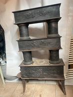 Antieke Kolen Kachel met Ornamenten, Ophalen, Brons