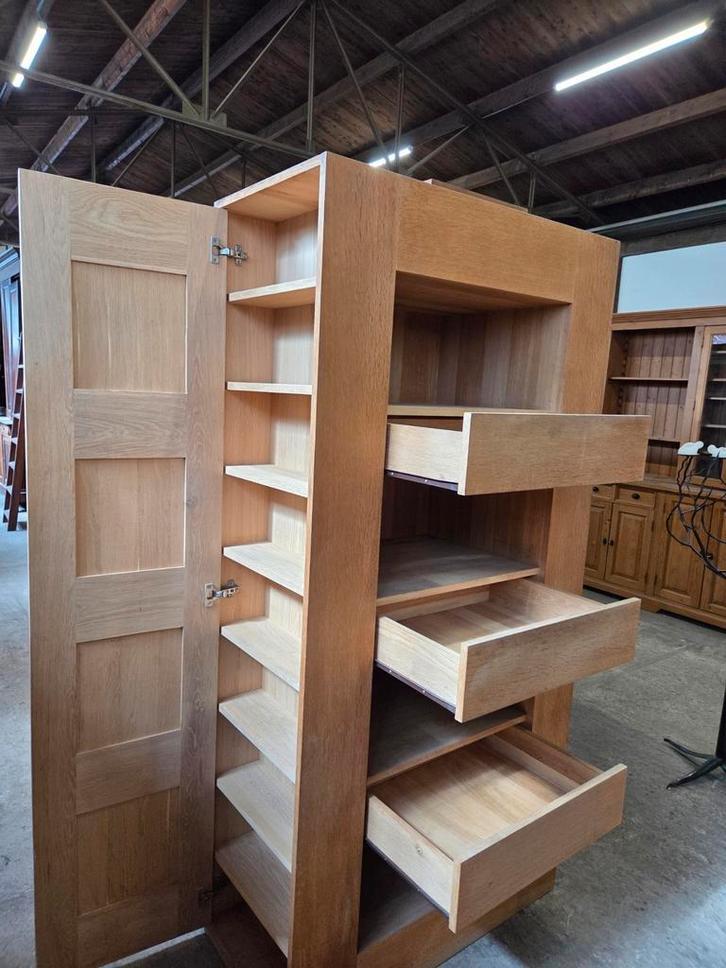 Prachtige eiken "jagerskast" / boekenkast / vakkenkast, Huis en Inrichting, Kasten | Stellingkasten, Zo goed als nieuw, Ophalen