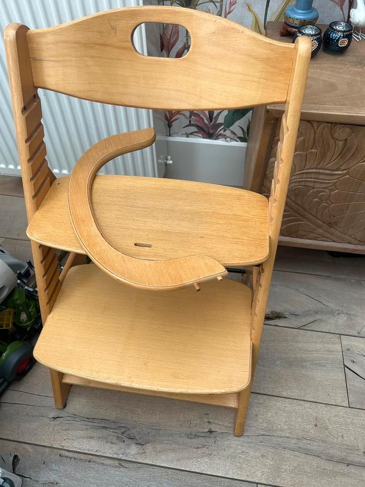 Houten Kinderstoel - Meegroeistoel, Kinderen en Baby's, Kinderstoelen, Gebruikt, Meegroeistoel, Aanschuifbaar, Ophalen