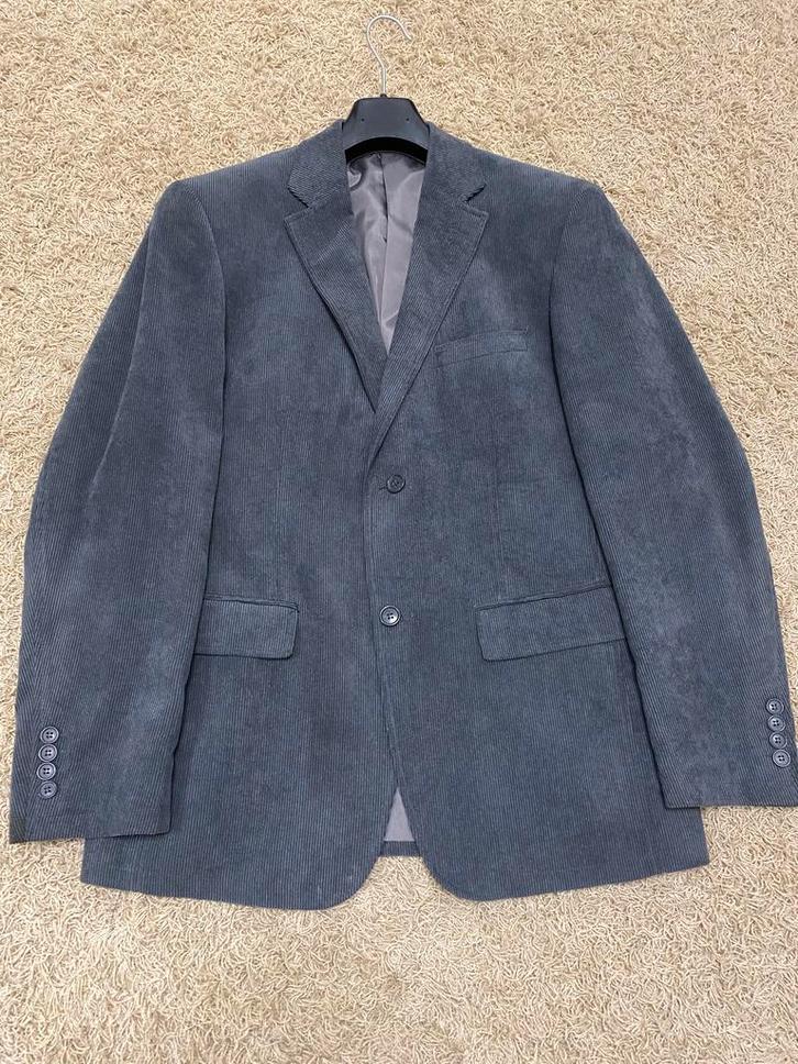 Donker Grijs Ribcord Heren Kolbert maat 50, Kleding | Heren, Kostuums en Colberts, Zo goed als nieuw, Maat 48/50 (M), Grijs, Ophalen of Verzenden