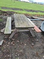 Stevige picknick tafel, Tuin en Terras, Picknicktafels, Ophalen, Gebruikt, Rechthoekig, Hout