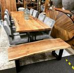Boomstam tafel acacia hout met spinvoet 200x100 €495,00