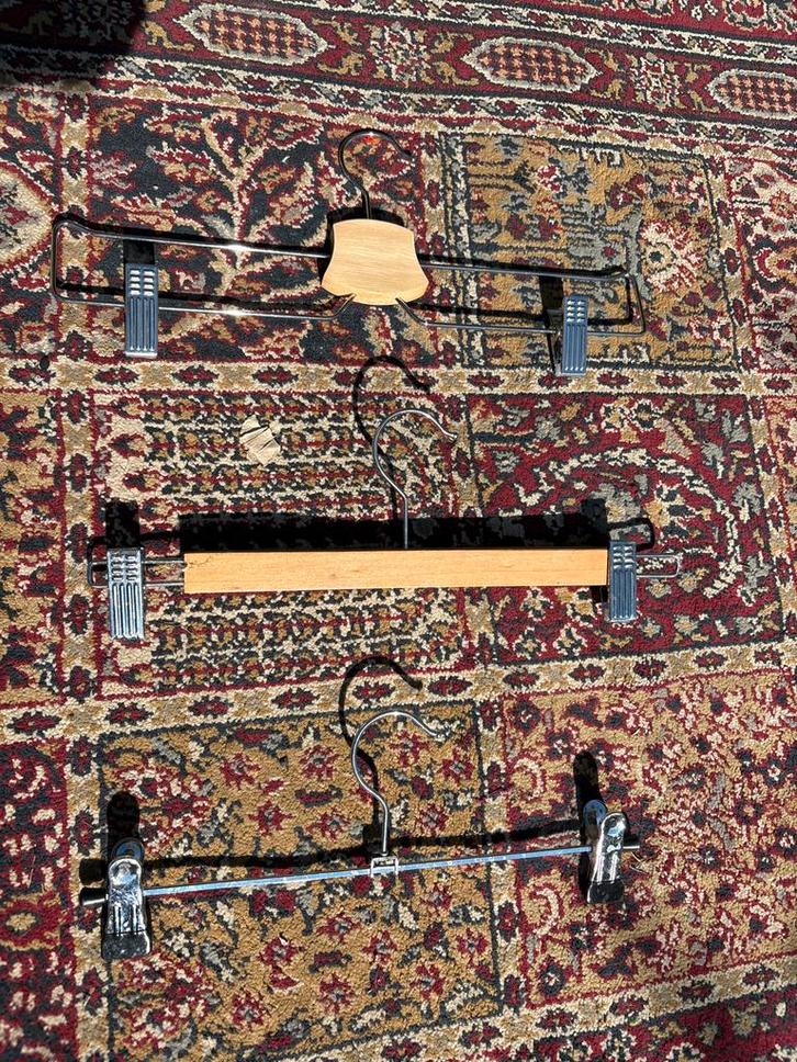 Broekhangers - Hout & Metaal, Kleding | Dames, Kledinghangers, Gebruikt, Hout, Volwassenen, Ophalen