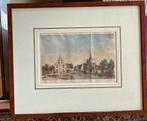 Oude ingekleurde prent van Appingedam uit 1793, Antiek en Kunst, Kunst | Etsen en Gravures, Ophalen of Verzenden