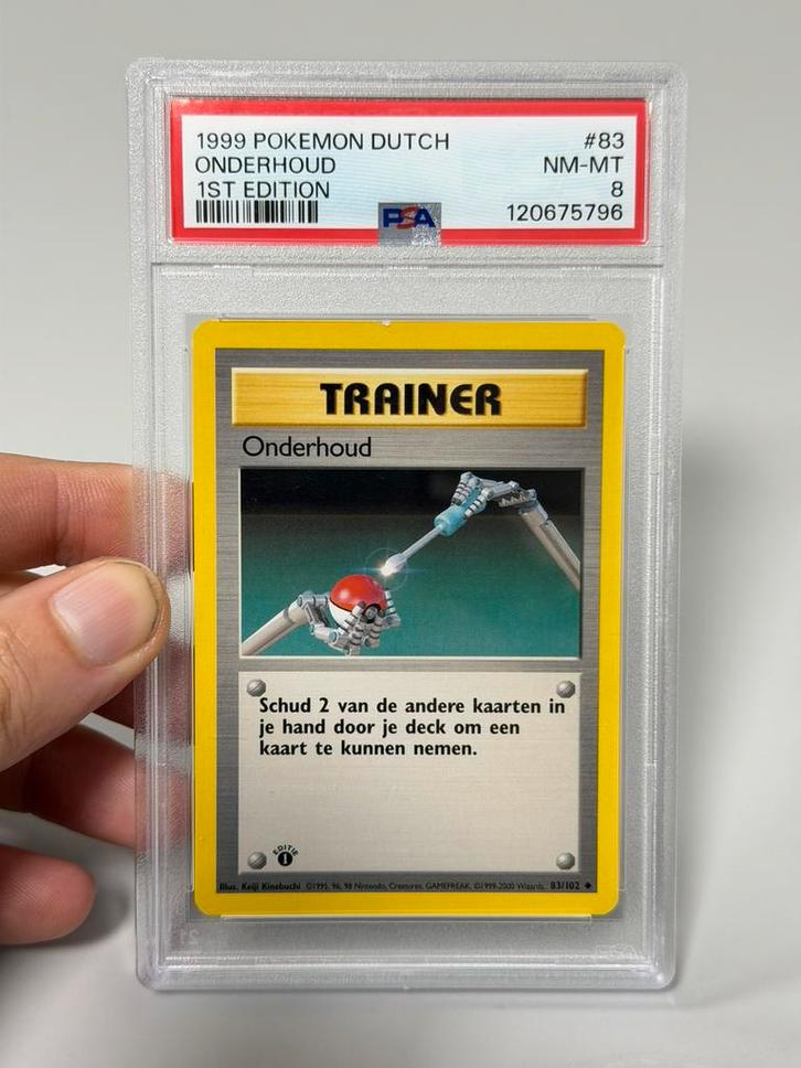 1999 POKEMON DUTCH #83 ONDERHOUD 1ST EDITION Maintenance psa, Hobby en Vrije tijd, Verzamelkaartspellen | Pokémon, Zo goed als nieuw