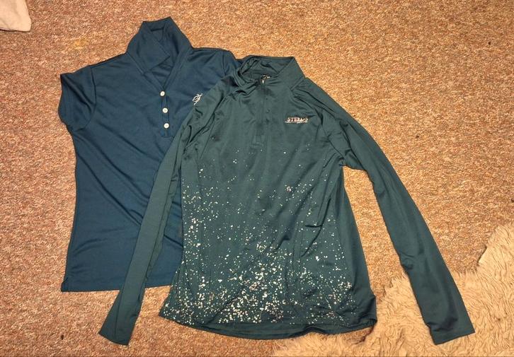 Donker groen/emerald setje kleding, Dieren en Toebehoren, Paardrijkleding, Gebruikt, Dames, Bovenkleding, Ophalen of Verzenden