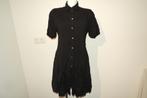 Jean Paul Gaultier vintage jurk knopen pof mouwtjes IT 44, Maat 38/40 (M), Verzenden, Zwart, Gaultier