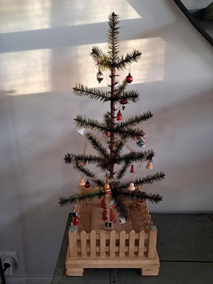 Feather tree ganzenveren kerstboom antieke kerstversiering, Antiek en Kunst, Curiosa en Brocante, Ophalen of Verzenden