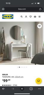 Stijlvolle IKEA MALM toilettafel, Huis en Inrichting, Tafels | Kaptafels, Ophalen of Verzenden, Zo goed als nieuw, 50 tot 100 cm