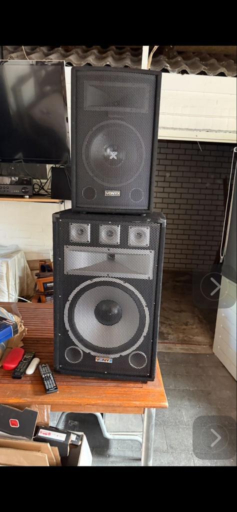 Vonyx SL 10 PA Disco Speakers - Topstaat!, Audio, Tv en Foto, Luidsprekers, Gebruikt, Front, Rear of Stereo speakers, 120 watt of meer