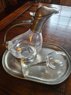 Tinnen karaf + wijn glas +, Ophalen, Zo goed als nieuw, Overige typen
