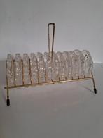 Vintage rekje met glazen onderzetters, Ophalen of Verzenden