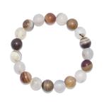 Armband ronde kralen Agaat naturel mat, Ophalen of Verzenden, Mineraal