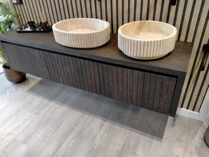 Nova 2.0 massief eiken houten badmeubel TBV waskom 180cm, Huis en Inrichting, Badkamer | Badkamermeubels, Nieuw, Wastafelkast