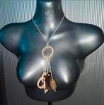 Manouk - ketting met bubdel hangers, Overige materialen, Verstelbaar, Bruin, Verzenden