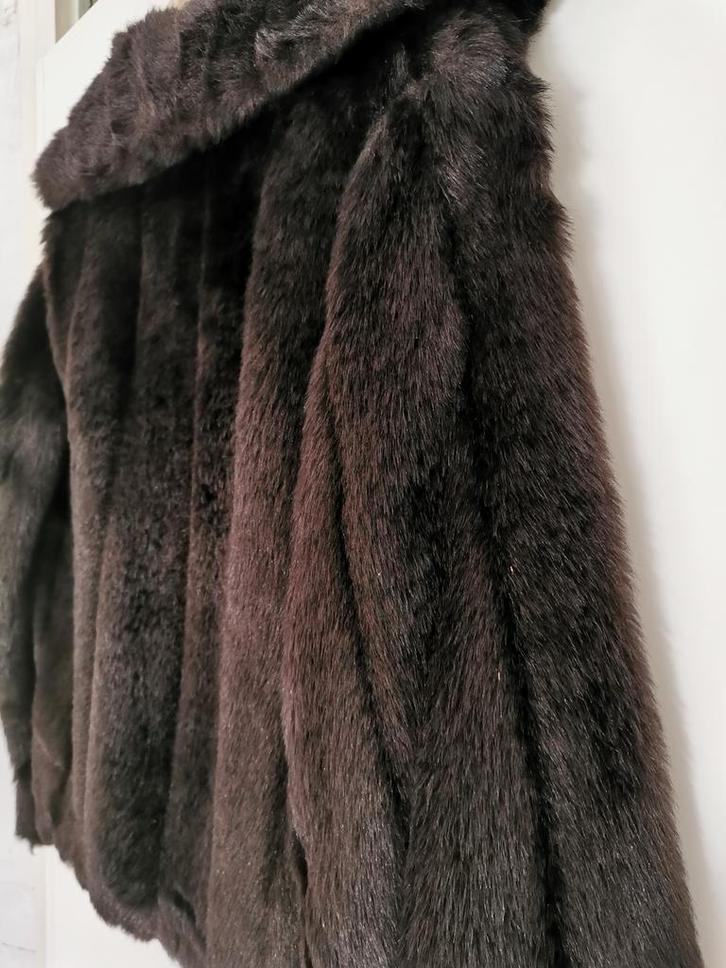 Donkerbruine bontjas - Maat S/M, Kleding | Dames, Jassen | Winter, Zo goed als nieuw, Maat 36 (S), Bruin, Ophalen of Verzenden