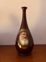 Vintage Aardewerk Vaas met Portret, Gebruikt, Overige kleuren, 50 tot 75 cm, Aardewerk of Porselein