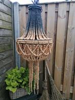 Decoratieve houten kralen kroonluchter hanglamp, Ophalen of Verzenden, Zo goed als nieuw