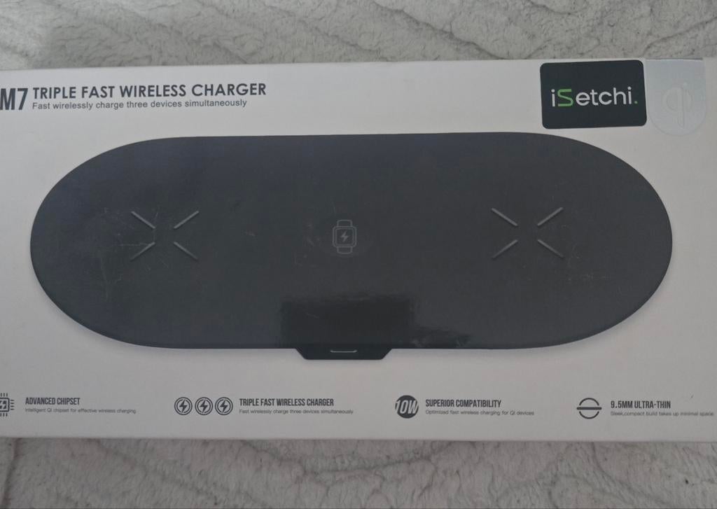 iSetchi M7 Triple Fast Wireless Charger, Ophalen of Verzenden, Nieuw, Apple iPhone