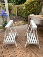 2 Witte IKEA Schragen - 70cm hoog, Huis en Inrichting, Ophalen, Tafelpoot, Minder dan 50 cm, Gebruikt