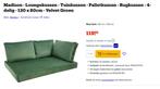 Loungekussens groen palletbank, Huis en Inrichting, Ophalen, Tweepersoons, 75 tot 100 cm, Zo goed als nieuw
