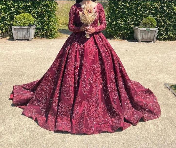 Prachtige Henna Jurk, Kleding | Dames, Trouwkleding en Trouwaccessoires, Gedragen, Trouwjurk, Rood, Ophalen of Verzenden