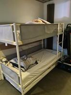 Stapelbed met uitschuifbed + matrassen, Huis en Inrichting, Slaapkamer | Bedden, 90 cm, Wit, Tweepersoons, Ophalen of Verzenden