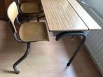 Vintage schoolbank met stoelen, Ophalen