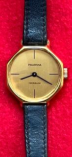 Goudkleurig dames horloge Palerma (Swiss), Overige merken, Polshorloge, Ophalen of Verzenden, Leer