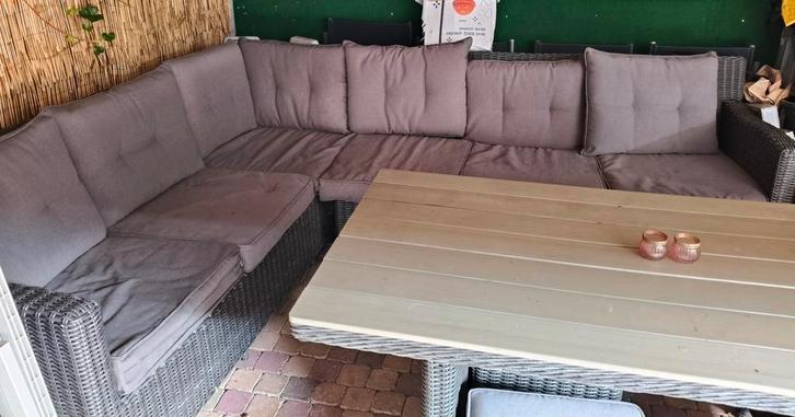 Loungeset, Tuin en Terras, Tuinsets en Loungesets, Zo goed als nieuw, Loungeset, Kunststof, 5 zitplaatsen, Bank, Ophalen of Verzenden