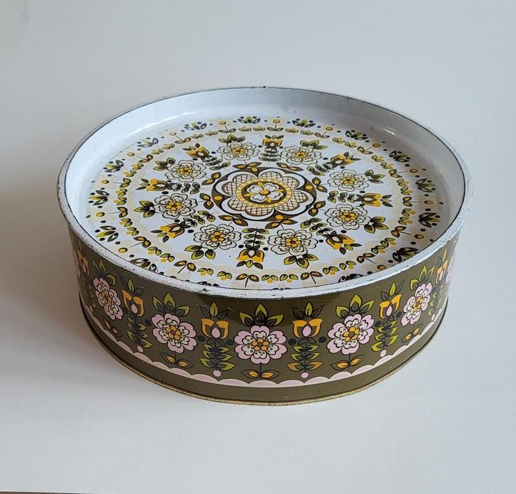 Decoratief vintage blik uit de 70s, Huis en Inrichting, Woonaccessoires | Overige, Gebruikt, Ophalen of Verzenden