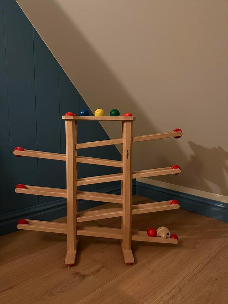 Fagus Kogelbaan knikkerbaan hout, Kinderen en Baby's, Speelgoed | Houten speelgoed, Zo goed als nieuw, Ophalen