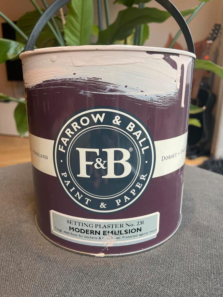 Farrow & Ball Verf - Setting Plaster. Nog 1-1,5 liter, Doe-het-zelf en Verbouw, Verf, Beits en Lak, Gebruikt, Verf, Minder dan 5 liter