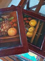 Franse brocante 3 x doos boek fruit stilleven hout, Antiek en Kunst, Ophalen of Verzenden