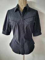 JANE LUSHKA Zwarte travelstof blouse maat 36 / S, Kleding | Dames, Blouses en Tunieken, Jane Lushka, Zwart, Ophalen of Verzenden
