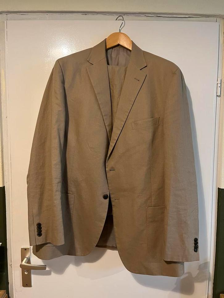 Linnen pak Marks & Spencer, maat L - als nieuw!, Kleding | Heren, Kostuums en Colberts, Zo goed als nieuw, Maat 52/54 (L), Beige