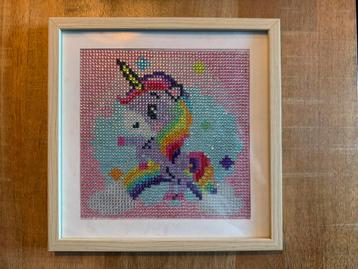Klein diamond painting Eenhoorn 21x21 beschikbaar voor biedingen