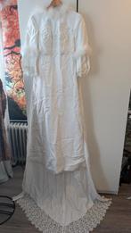 Vintage Trouwjurk 1971 met hoedje, Ophalen of Verzenden, Zo goed als nieuw, Wit, Trouwjurk